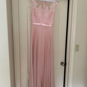 Elegant Pink Lace Gown